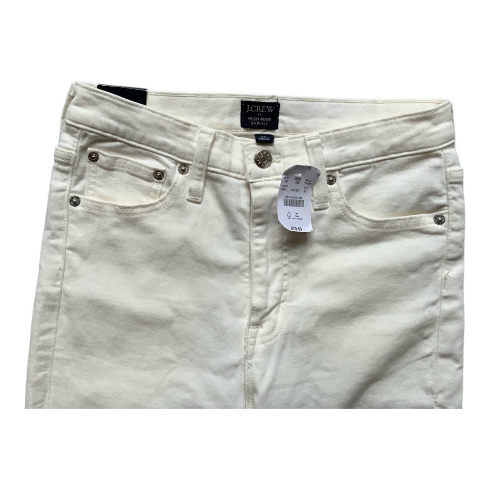 NWT J.Crew Highest-Rise Skinny Jeans in White Denim Sz 26 G1975 - Picture 8 of 10